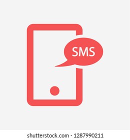 Smartphone email or sms icon