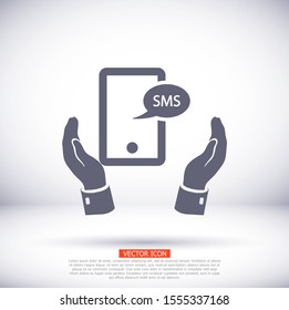 Smartphone email or sms icon. . Lorem Ipsum Flat Design