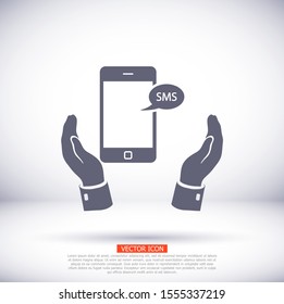 Smartphone email or sms icon. . Lorem Ipsum Flat Design