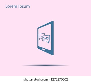 Smartphone email or sms icon. Mobile mail sign simbol.