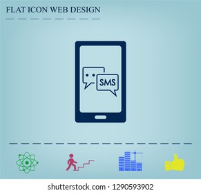 Smartphone email or sms icon. Mobile mail sign simbol.