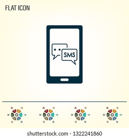 Smartphone email or sms icon. Mobile mail sign simbol.