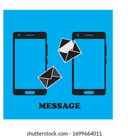 Smartphone email or sms icon. Mobile mail sign simbol.