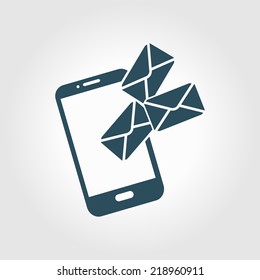 Smartphone email or sms icon. Mobile mail sign simbol.