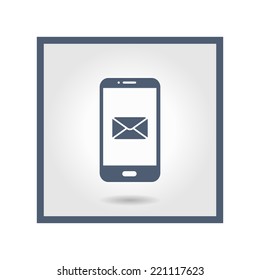 Smartphone email or sms icon. Mobile mail sign simbol.