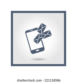 Smartphone email or sms icon. Mobile mail sign simbol.