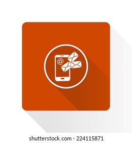 Smartphone email or sms icon. Mobile mail sign simbol.