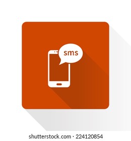 Smartphone email or sms icon. Mobile mail sign simbol.