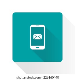 Smartphone email or sms icon. Mobile mail sign simbol.