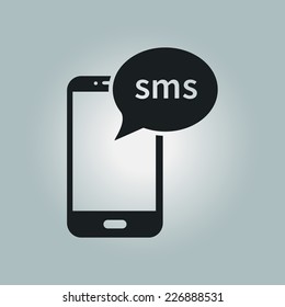 Smartphone email or sms icon. Mobile mail sign simbol.
