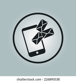 Smartphone email or sms icon. Mobile mail sign simbol.