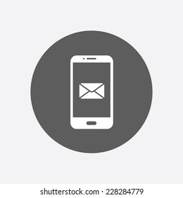 Smartphone email or sms icon. Mobile mail sign simbol.