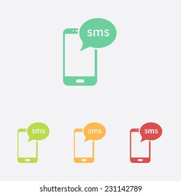 Smartphone email or sms icon. Mobile mail sign simbol.