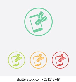 Smartphone email or sms icon. Mobile mail sign simbol.