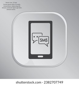 Smartphone email or sms icon. Mobile mail sign simbol.