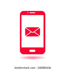 Smartphone email or sms icon. Mobile mail sign simbol.