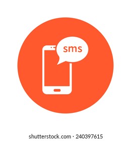 Smartphone email or sms icon. Mobile mail sign symbol.