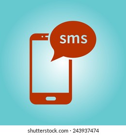Smartphone email or sms icon. Mobile mail sign simbol.