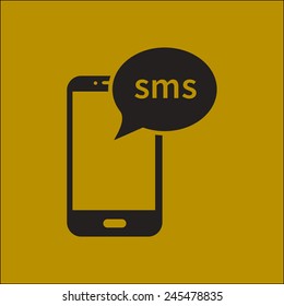 Smartphone email or sms icon. Mobile mail sign symbol.