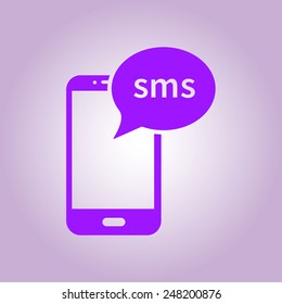 Smartphone email or sms icon. Mobile mail sign simbol.