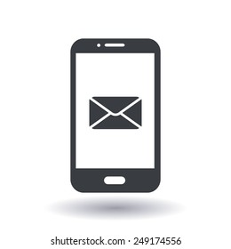 Smartphone email or sms icon. Mobile mail sign simbol.