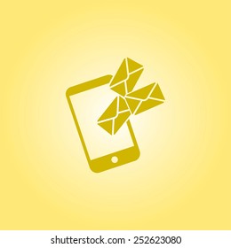 Smartphone email or sms icon. Mobile mail sign simbol.