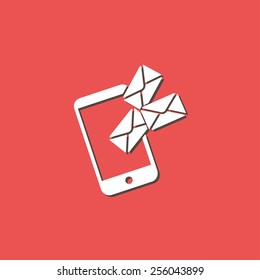 Smartphone email or sms icon. Mobile mail sign simbol.