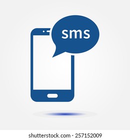 Smartphone email or sms icon. Mobile mail sign symbol.