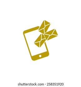 Smartphone email or sms icon. Mobile mail sign simbol.