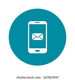 Smartphone email or sms icon. Mobile mail sign symbol.