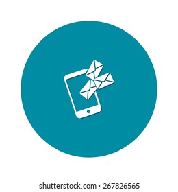 Smartphone email or sms icon. Mobile mail sign symbol.