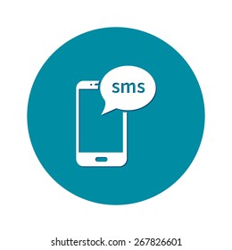 Smartphone email or sms icon. Mobile mail sign symbol.