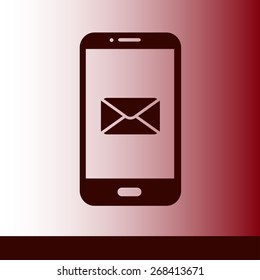 Smartphone email or sms icon. Mobile mail sign simbol.