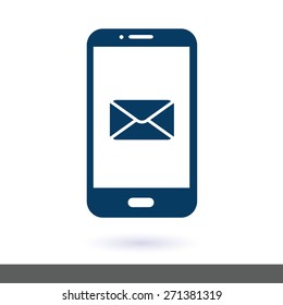 Smartphone email or sms icon. Mobile mail sign simbol.