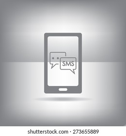Smartphone email or sms icon. Mobile mail sign simbol.