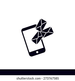 Smartphone email or sms icon. Mobile mail sign simbol.