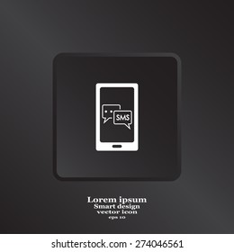Smartphone email or sms icon. Mobile mail sign simbol.