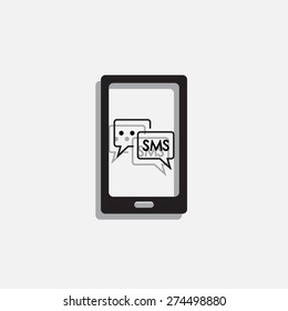 Smartphone email or sms icon. Mobile mail sign simbol.