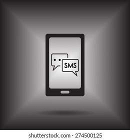 Smartphone email or sms icon. Mobile mail sign simbol.