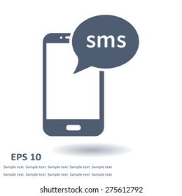 Smartphone email or sms icon. Mobile mail sign symbol.