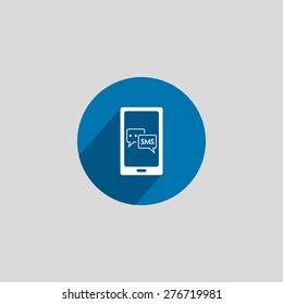 Smartphone email or sms icon. Mobile mail sign symbol.