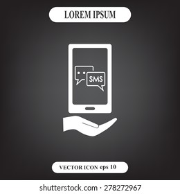 Smartphone email or sms icon. Mobile mail sign simbol.