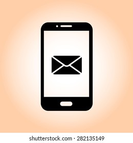 Smartphone email or sms icon. Mobile mail sign simbol.