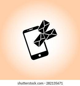 Smartphone email or sms icon. Mobile mail sign simbol.