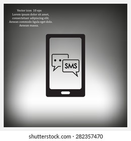 Smartphone email or sms icon. Mobile mail sign simbol.
