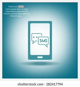 Smartphone email or sms icon. Mobile mail sign simbol.
