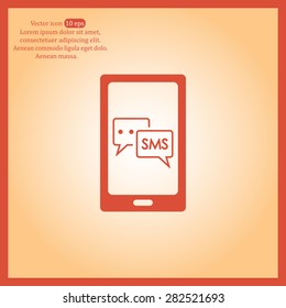Smartphone email or sms icon. Mobile mail sign simbol.