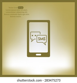 Smartphone email or sms icon. Mobile mail sign simbol.