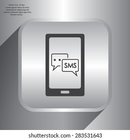 Smartphone email or sms icon. Mobile mail sign simbol.