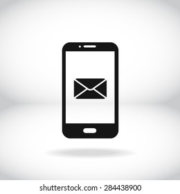 Smartphone email or sms icon. Mobile mail sign simbol.